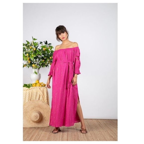 SUNDRESS FRANCE Paula Dress Fuchsia Gold Sun Cut